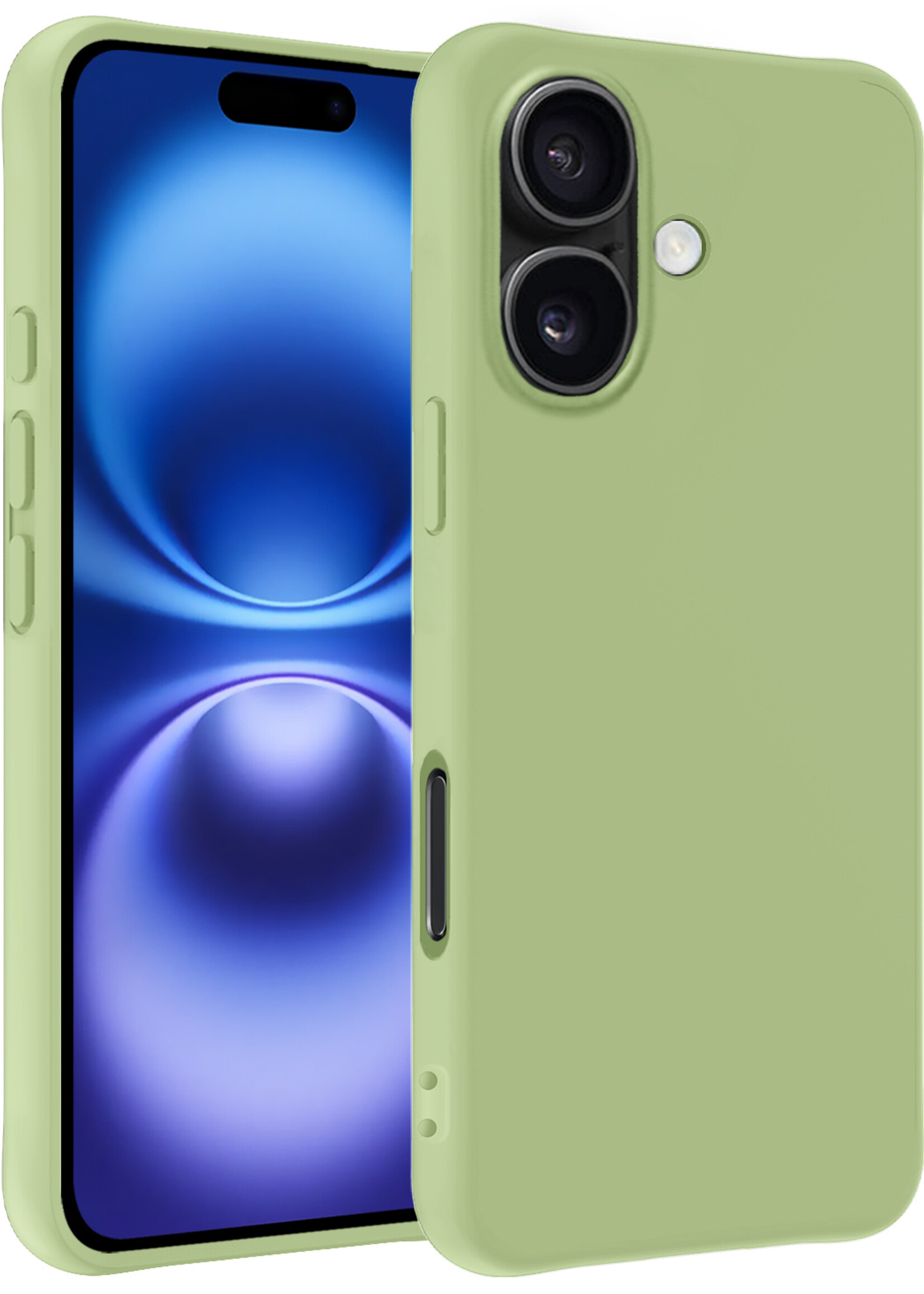 BTH Hoesje Geschikt voor iPhone 16 Plus Hoesje Siliconen Case Hoes - Hoes Geschikt voor iPhone 16 Plus Hoes Cover Case - Groen