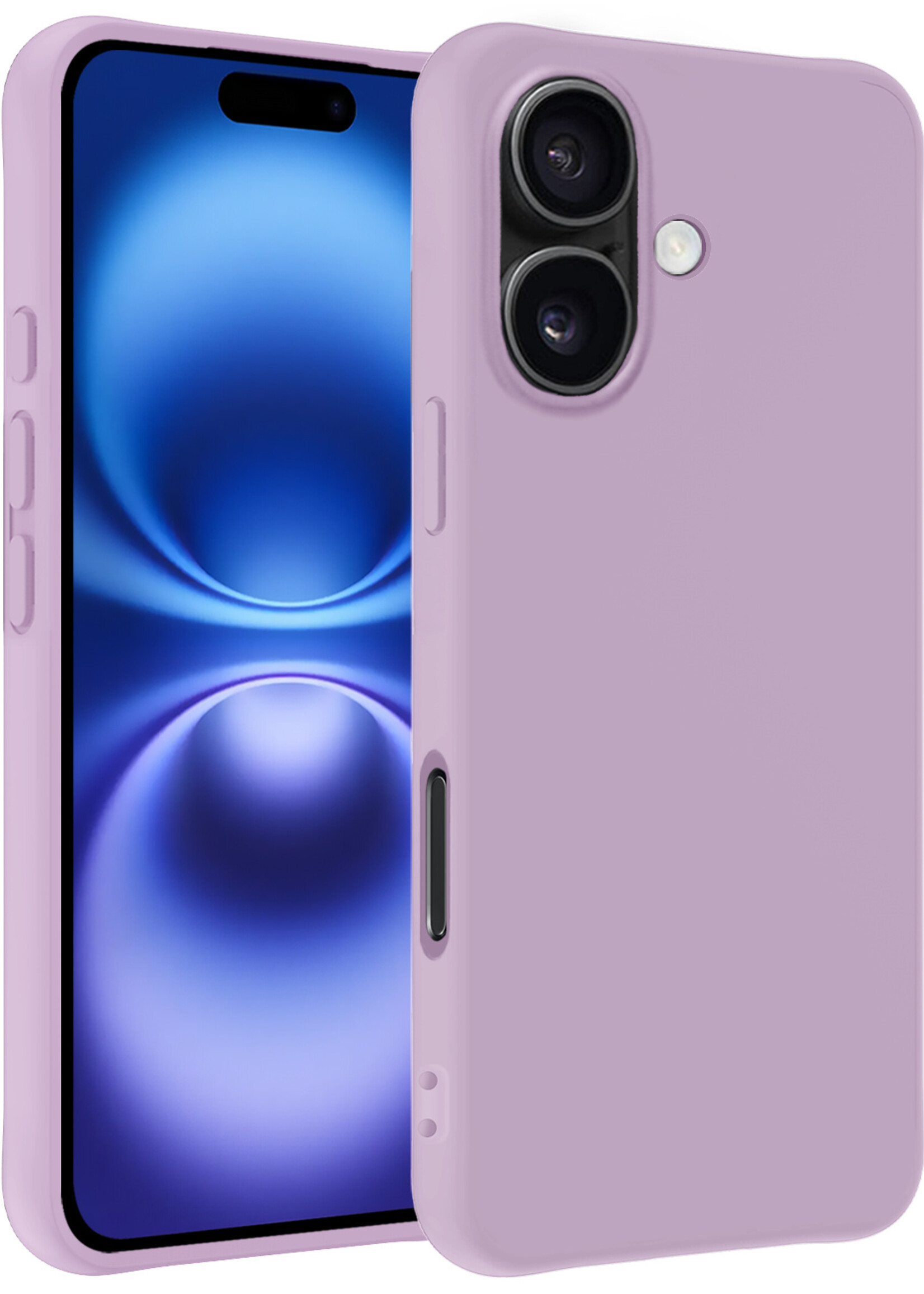 BTH Hoesje Geschikt voor iPhone 16 Plus Hoesje Siliconen Case Hoes - Hoes Geschikt voor iPhone 16 Plus Hoes Cover Case - Lila