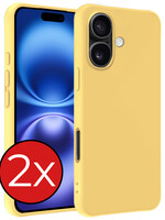 BTH BTH iPhone 16 Plus Hoesje Siliconen - Geel - 2 PACK