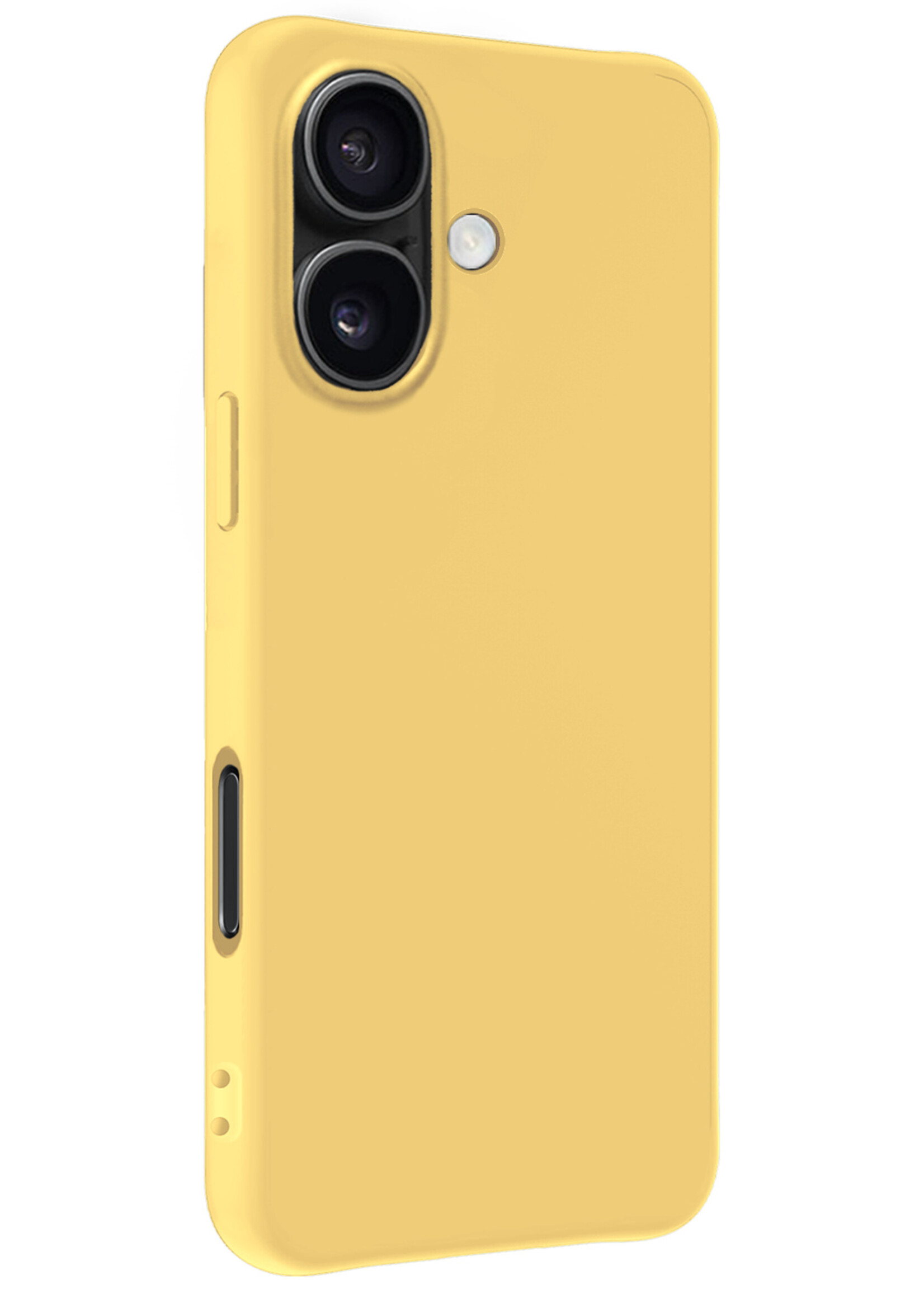 BTH Hoesje Geschikt voor iPhone 16 Plus Hoesje Siliconen Case Hoes - Hoes Geschikt voor iPhone 16 Plus Hoes Cover Case - Geel - 2 PACK
