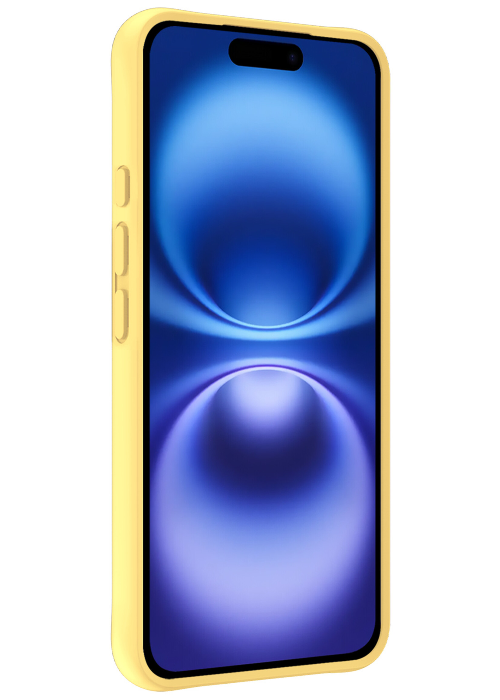 BTH Hoesje Geschikt voor iPhone 16 Plus Hoesje Siliconen Case Hoes - Hoes Geschikt voor iPhone 16 Plus Hoes Cover Case - Geel - 2 PACK