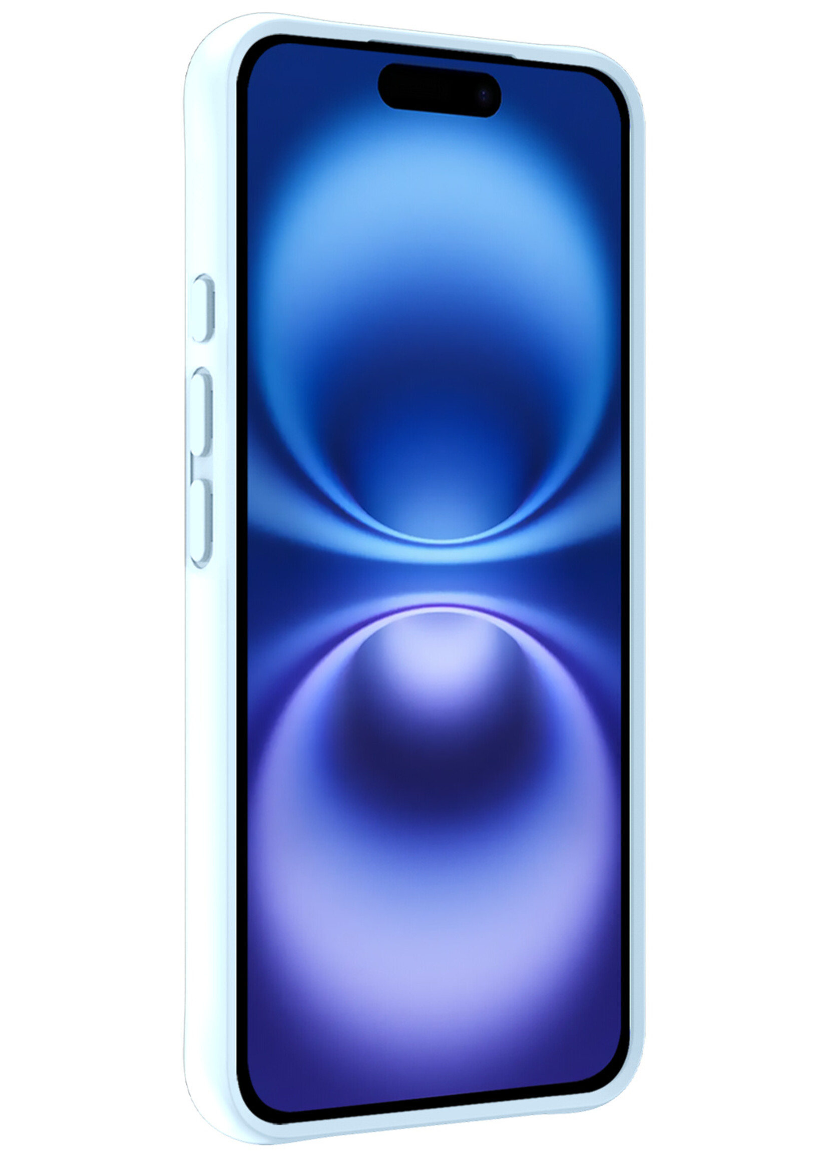 BTH Hoesje Geschikt voor iPhone 16 Plus Hoesje Siliconen Case Hoes - Hoes Geschikt voor iPhone 16 Plus Hoes Cover Case - Lichtblauw - 2 PACK
