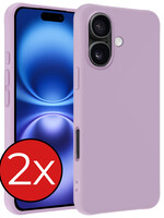 BTH BTH iPhone 16 Plus Hoesje Siliconen - Lila - 2 PACK