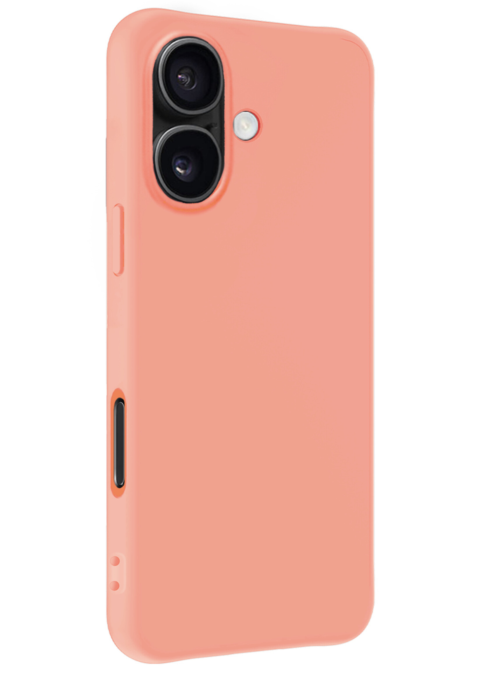 BTH Hoesje Geschikt voor iPhone 16 Plus Hoesje Siliconen Case Hoes - Hoes Geschikt voor iPhone 16 Plus Hoes Cover Case - Perzik - 2 PACK