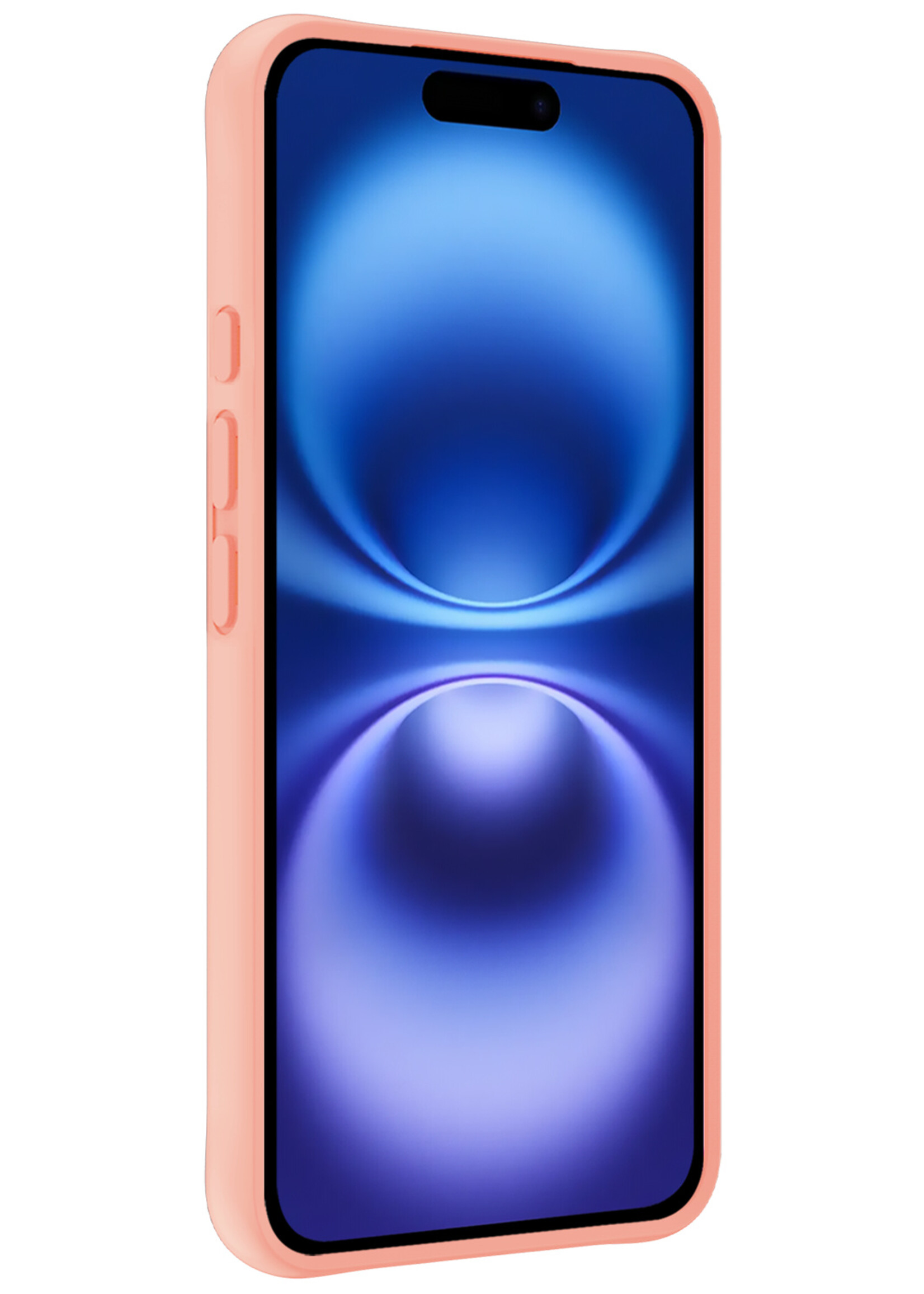 BTH Hoesje Geschikt voor iPhone 16 Plus Hoesje Siliconen Case Hoes - Hoes Geschikt voor iPhone 16 Plus Hoes Cover Case - Perzik - 2 PACK