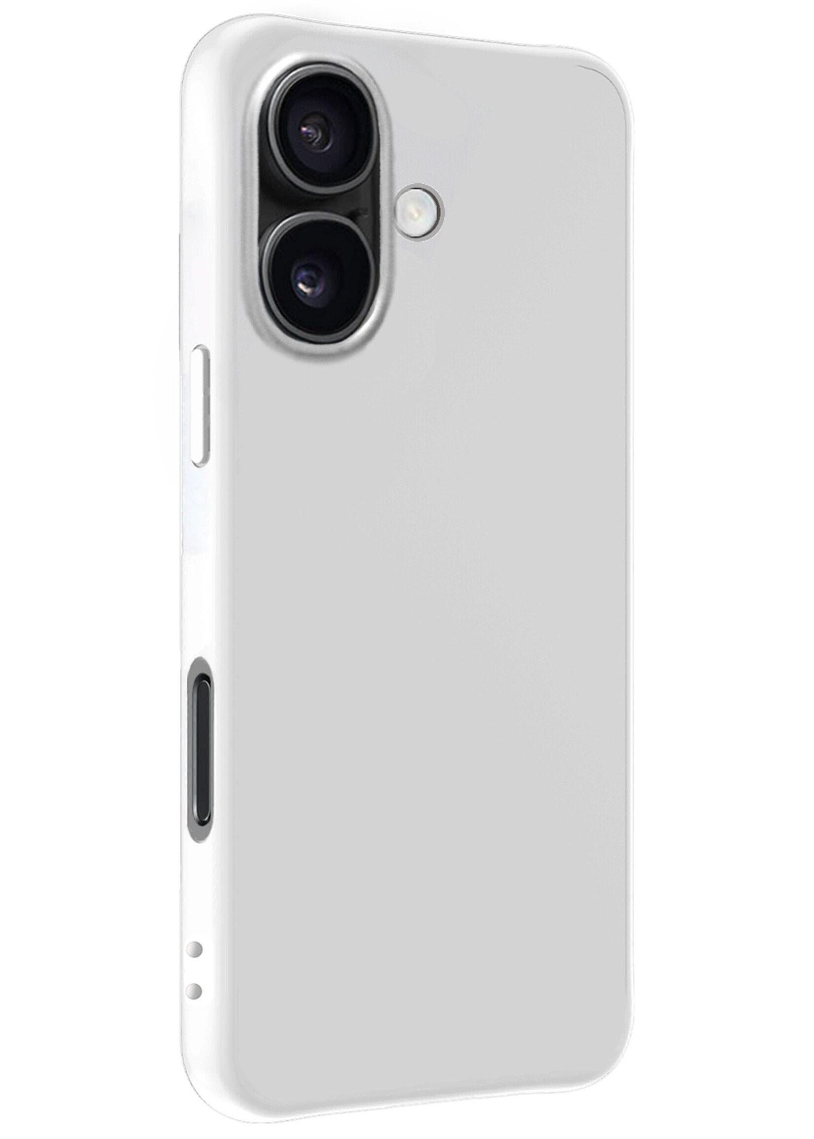 BTH Hoesje Geschikt voor iPhone 16 Plus Hoesje Siliconen Case Hoes - Hoes Geschikt voor iPhone 16 Plus Hoes Cover Case - Wit - 2 PACK