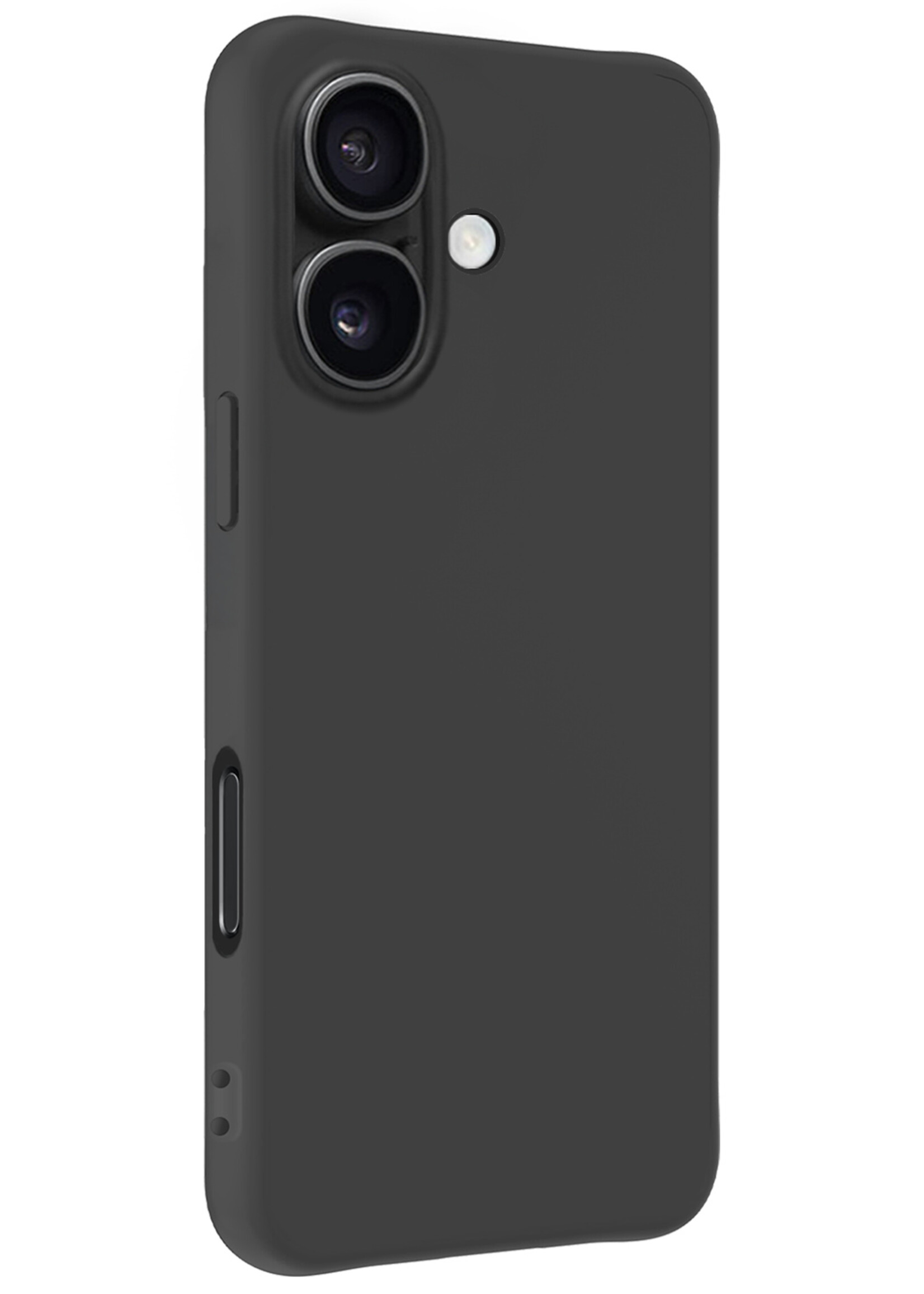 BTH Hoesje Geschikt voor iPhone 16 Plus Hoesje Siliconen Case Hoes - Hoes Geschikt voor iPhone 16 Plus Hoes Cover Case - Zwart - 2 PACK