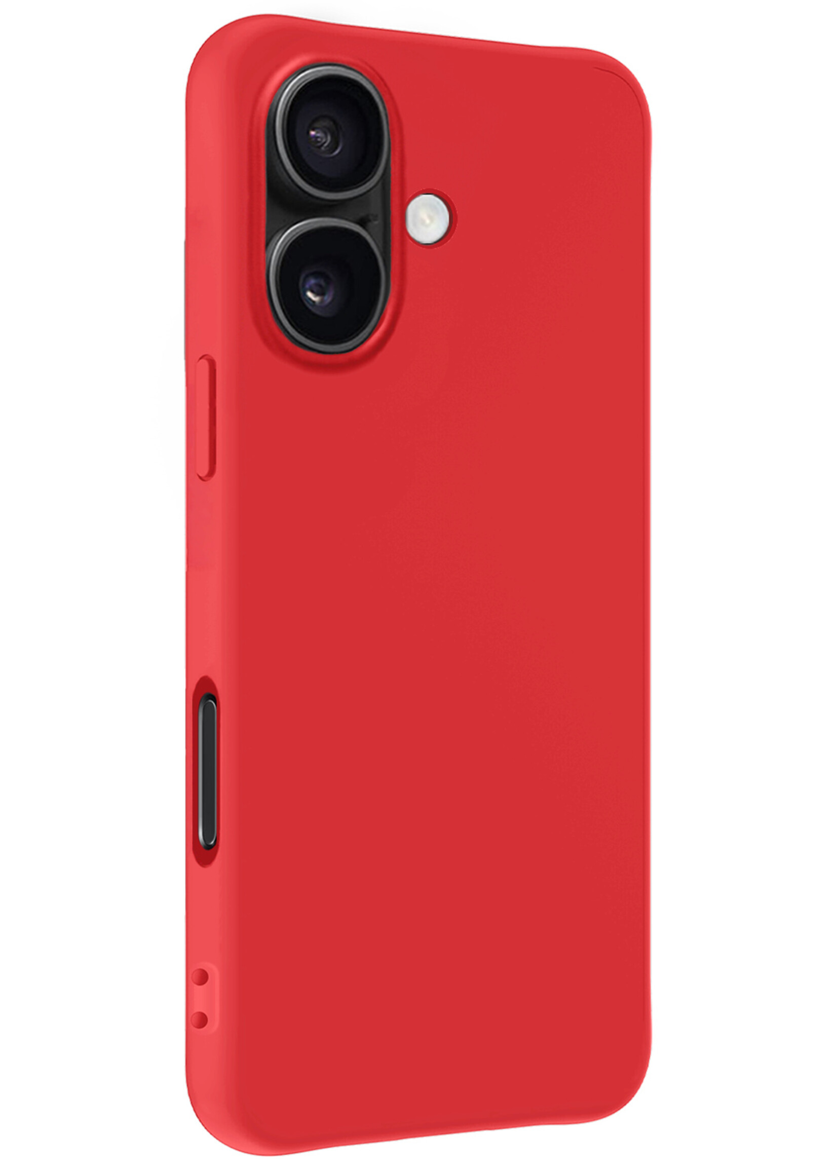 BTH Hoesje Geschikt voor iPhone 16 Plus Hoesje Siliconen Case Hoes Met Screenprotector - Hoes Geschikt voor iPhone 16 Plus Hoes Cover Case - Rood