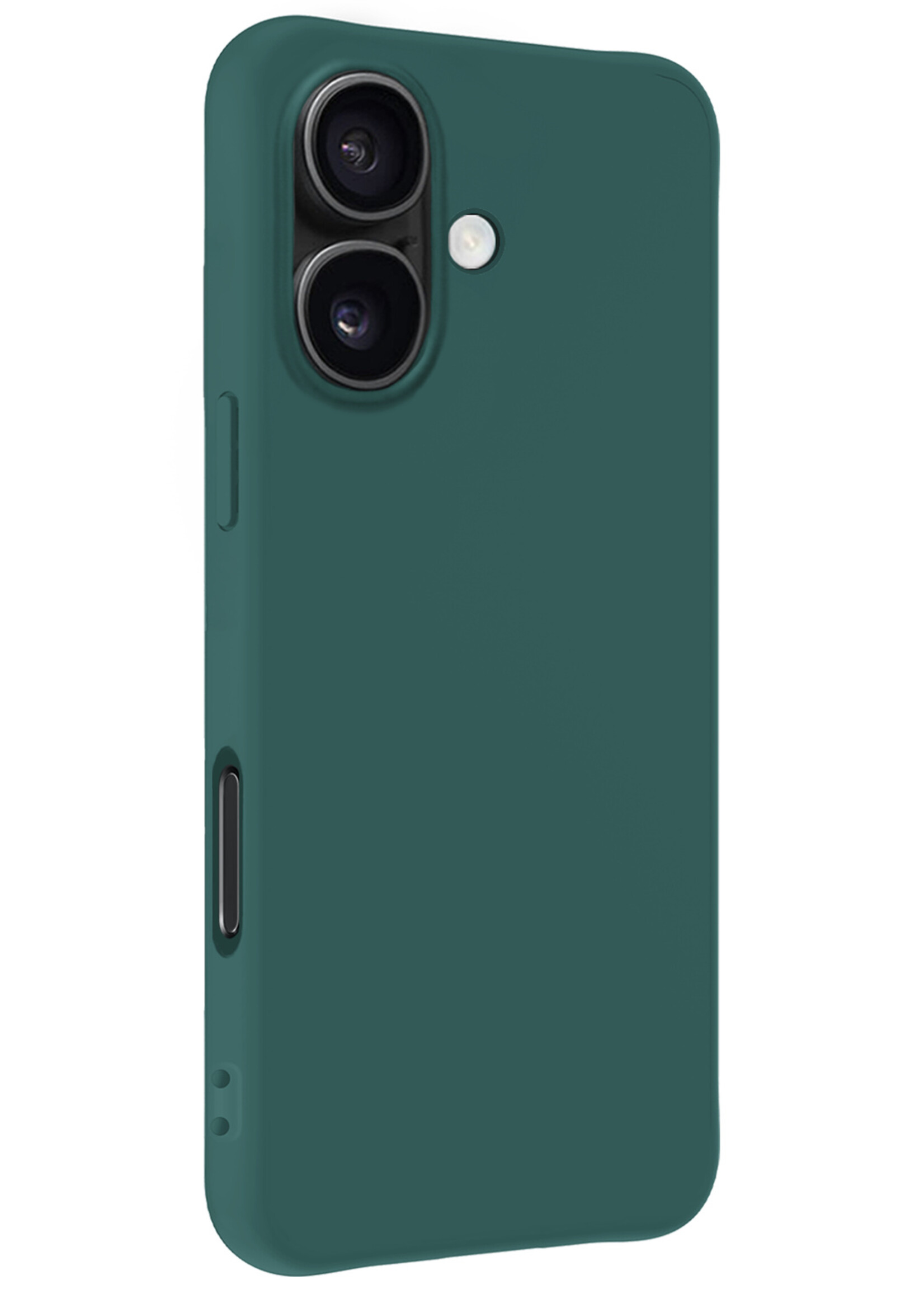 BTH Hoesje Geschikt voor iPhone 16 Plus Hoesje Siliconen Case Hoes Met 2x Screenprotector - Hoes Geschikt voor iPhone 16 Plus Hoes Cover Case - Donkergroen