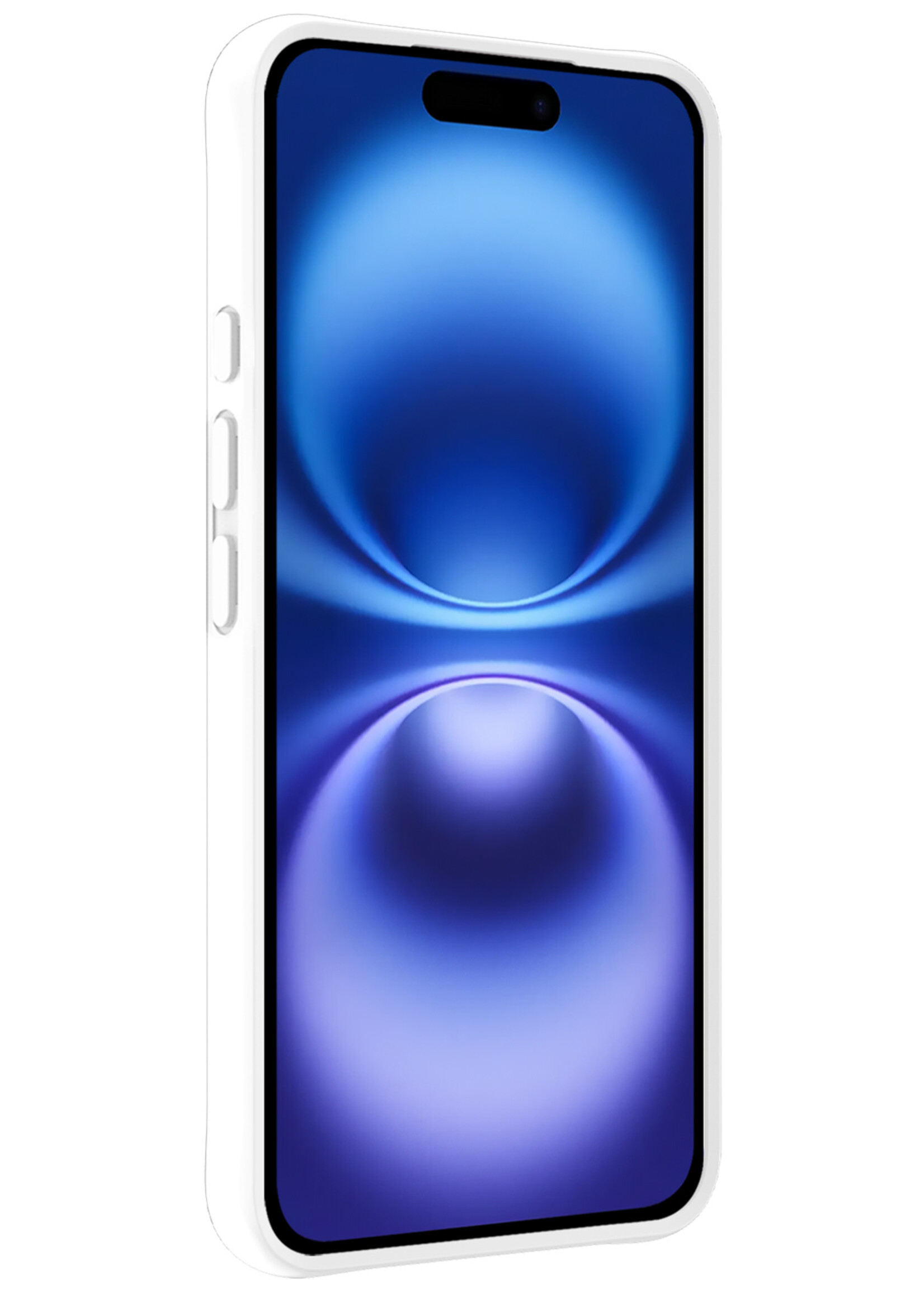 BTH Hoesje Geschikt voor iPhone 16 Plus Hoesje Siliconen Case Hoes Met 2x Screenprotector - Hoes Geschikt voor iPhone 16 Plus Hoes Cover Case - Wit