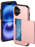 BTH BTH iPhone 16 Hoesje Pashouder Hard - Rosé Goud