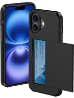 BTH BTH iPhone 16 Hoesje Pashouder Hard - Zwart