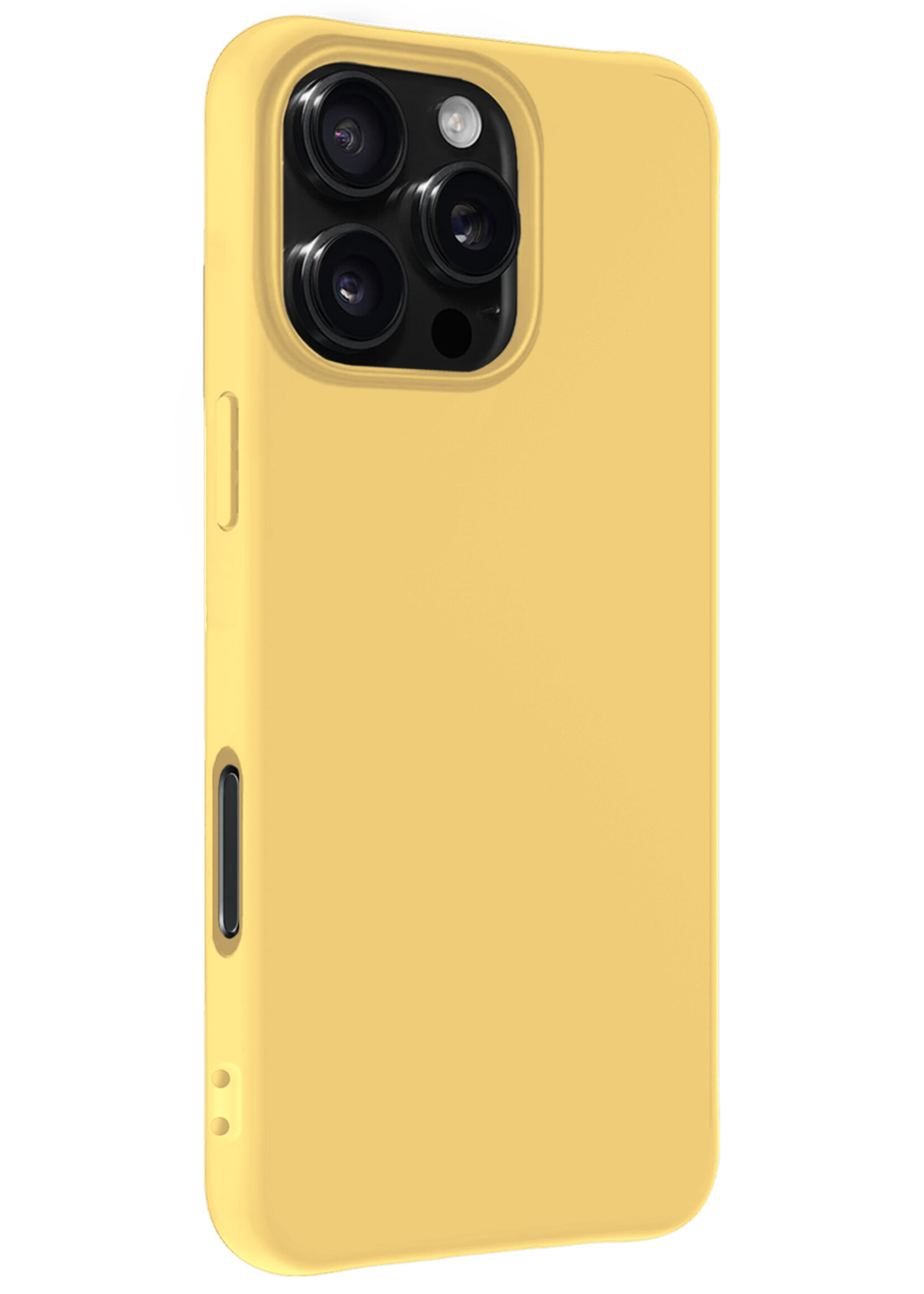 BTH Hoesje Geschikt voor iPhone 16 Pro Hoesje Siliconen Case Hoes - Hoes Geschikt voor iPhone 16 Pro Hoes Cover Case - Geel
