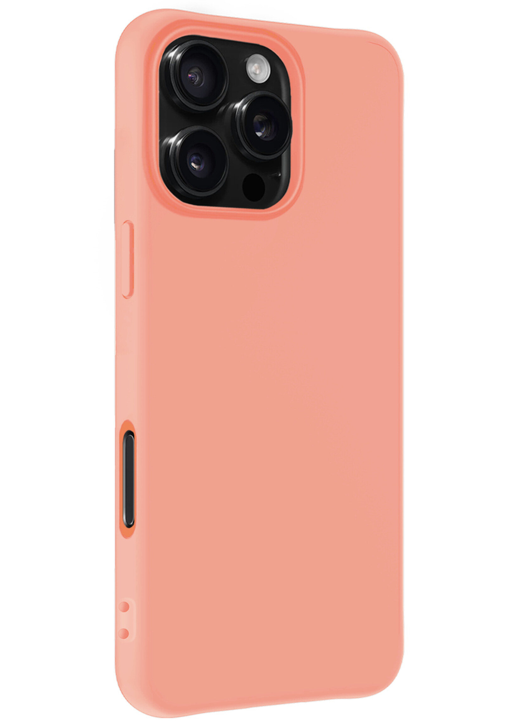 BTH Hoesje Geschikt voor iPhone 16 Pro Hoesje Siliconen Case Hoes Met Screenprotector - Hoes Geschikt voor iPhone 16 Pro Hoes Cover Case - Perzik