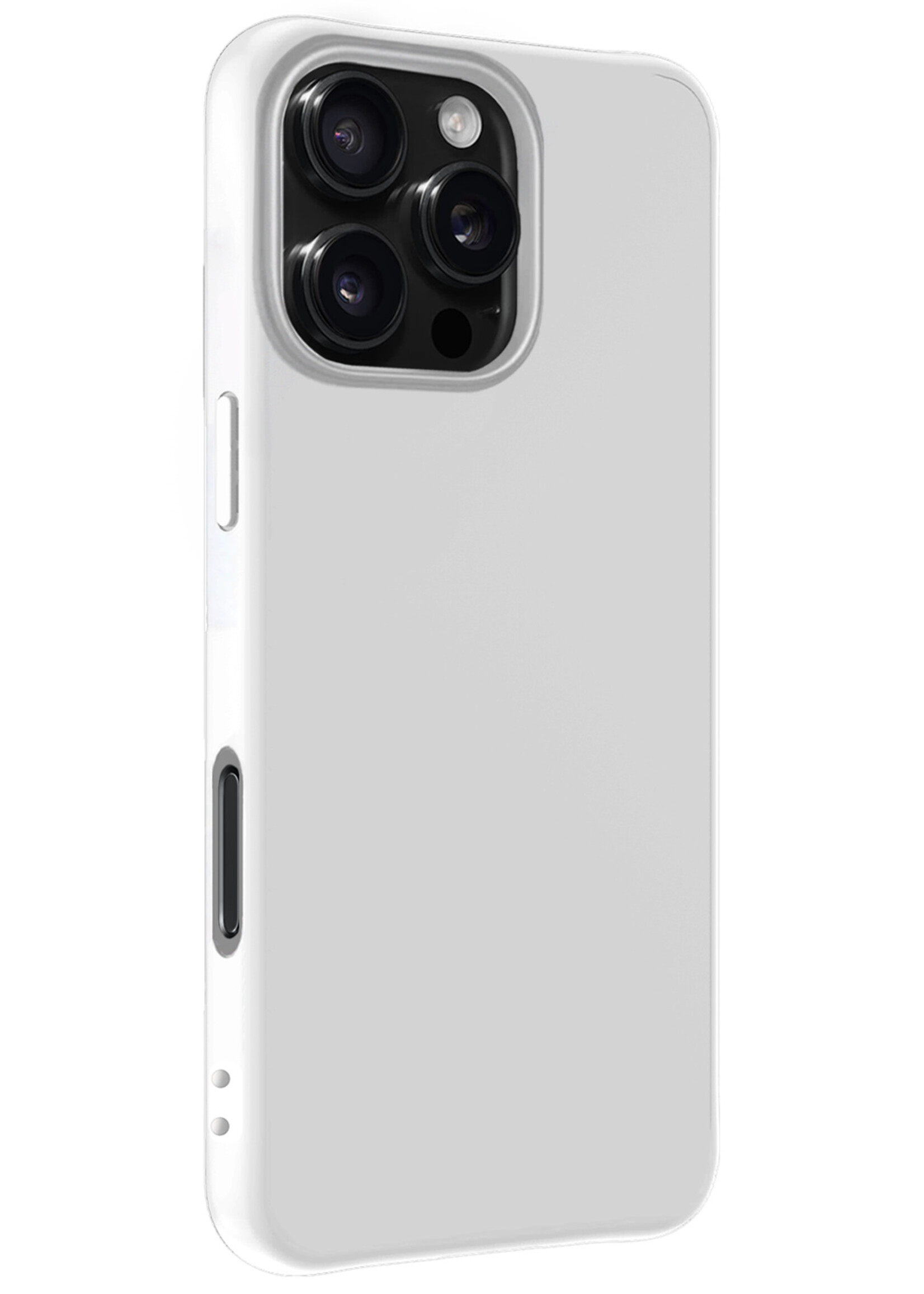 BTH Hoesje Geschikt voor iPhone 16 Pro Hoesje Siliconen Case Hoes Met Screenprotector - Hoes Geschikt voor iPhone 16 Pro Hoes Cover Case - Wit