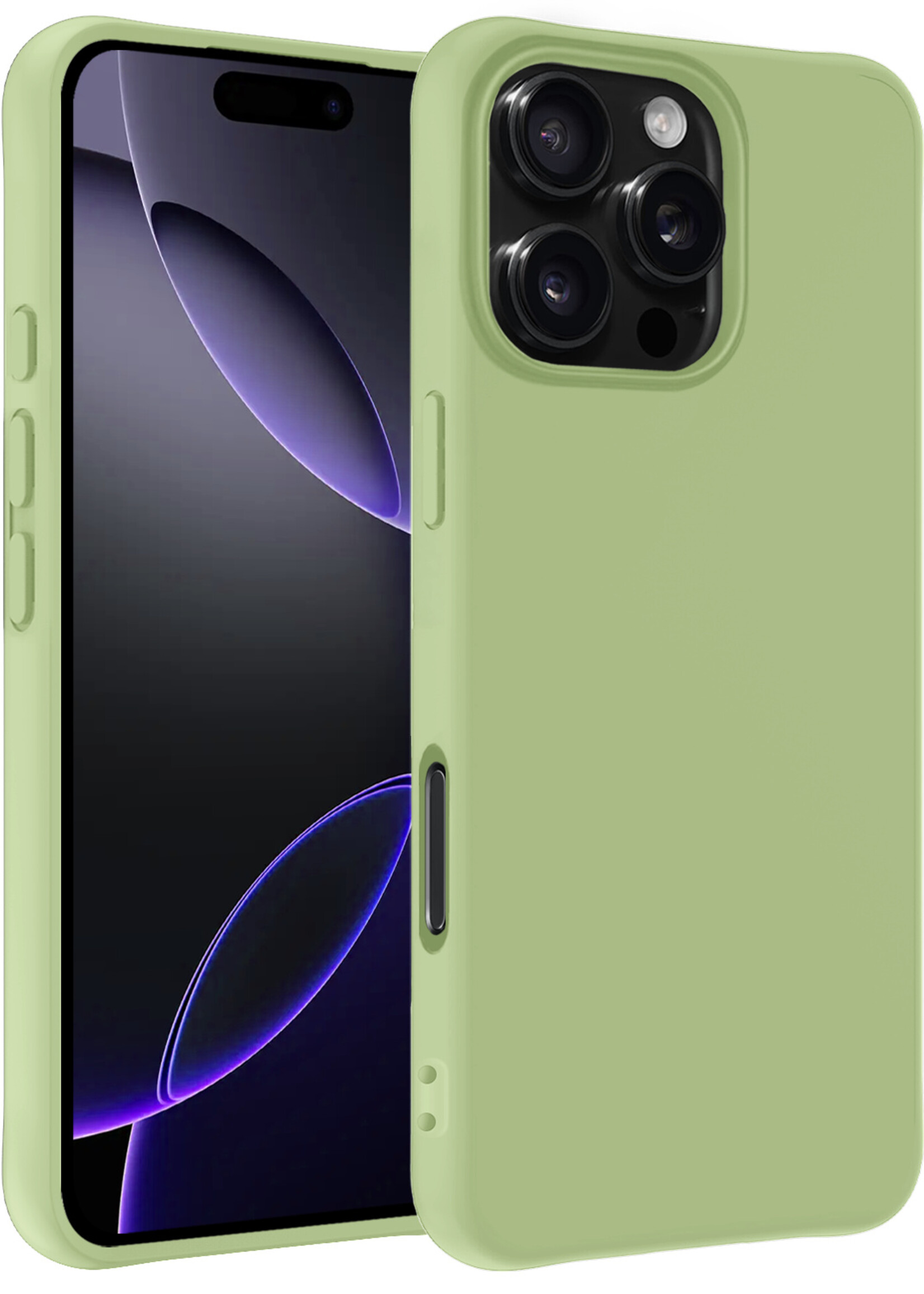 BTH Hoesje Geschikt voor iPhone 16 Pro Max Hoesje Siliconen Case Hoes - Hoes Geschikt voor iPhone 16 Pro Max Hoes Cover Case - Groen