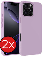 BTH BTH iPhone 16 Pro Max Hoesje Siliconen - Lila - 2 PACK