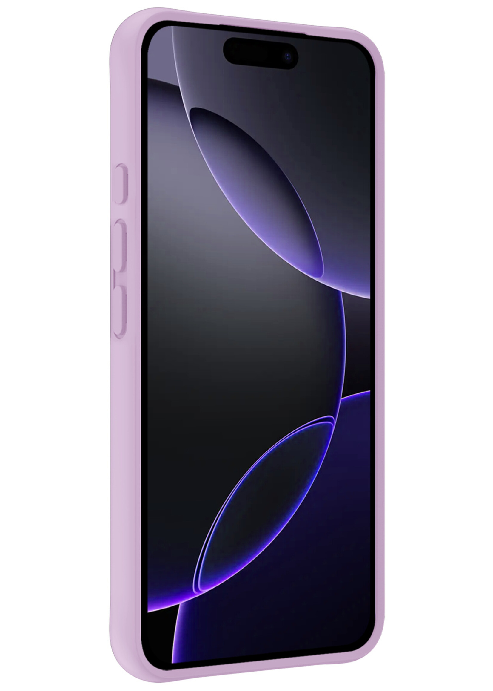 BTH Hoesje Geschikt voor iPhone 16 Pro Max Hoesje Siliconen Case Hoes - Hoes Geschikt voor iPhone 16 Pro Max Hoes Cover Case - Lila - 2 PACK
