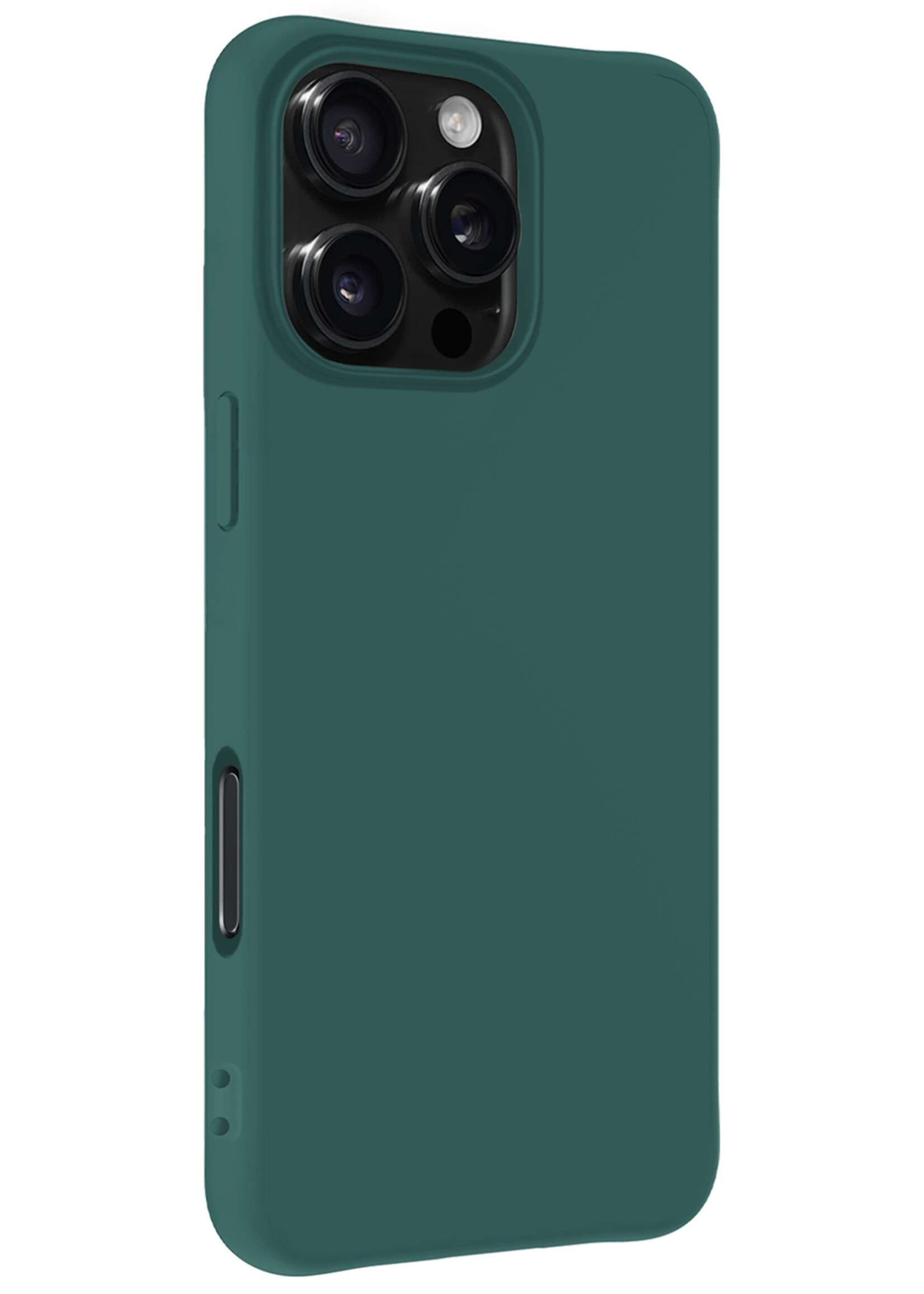 BTH Hoesje Geschikt voor iPhone 16 Pro Max Hoesje Siliconen Case Hoes Met Screenprotector - Hoes Geschikt voor iPhone 16 Pro Max Hoes Cover Case - Donkergroen