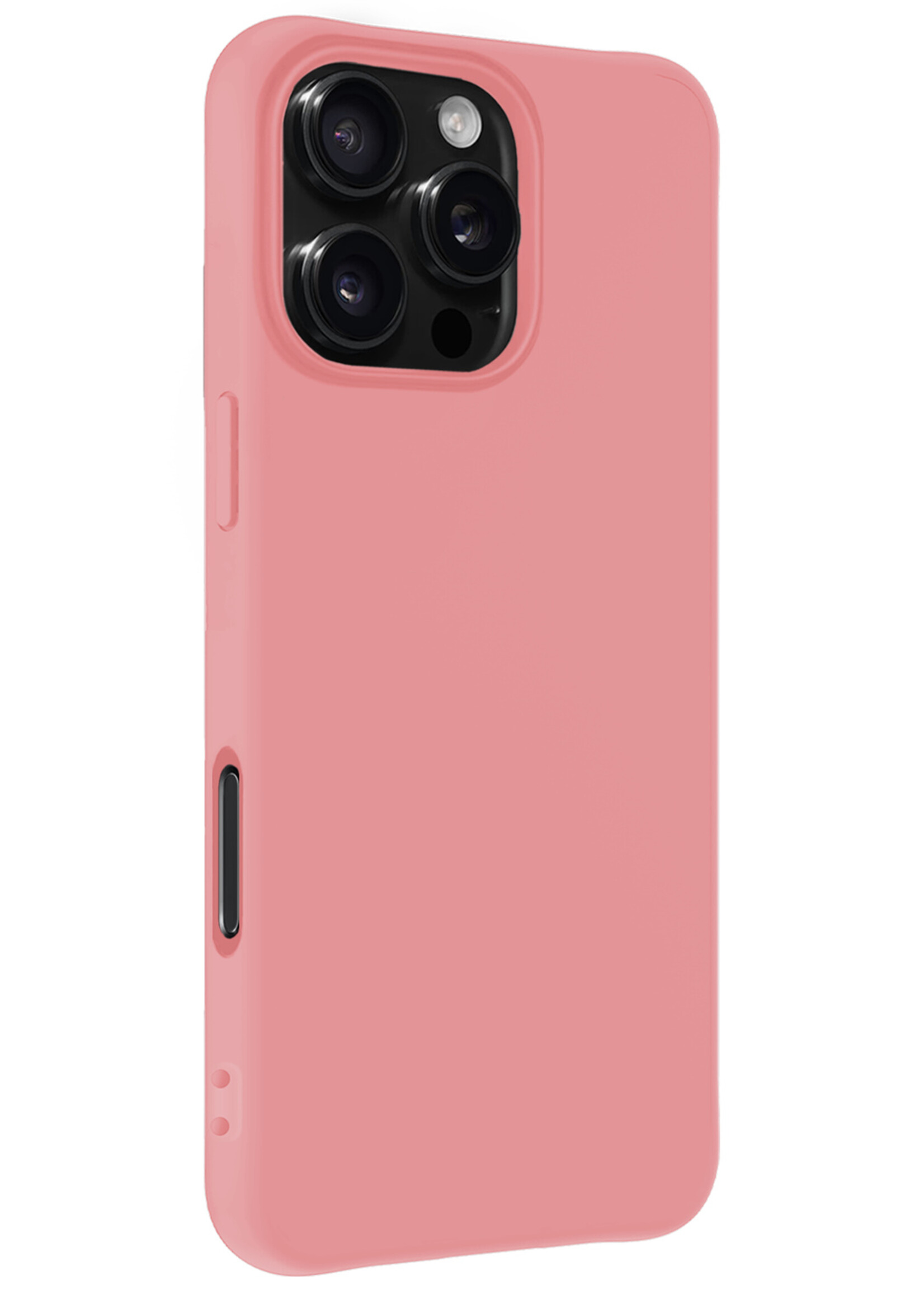 BTH Hoesje Geschikt voor iPhone 16 Pro Max Hoesje Siliconen Case Hoes Met Screenprotector - Hoes Geschikt voor iPhone 16 Pro Max Hoes Cover Case - Lichtroze