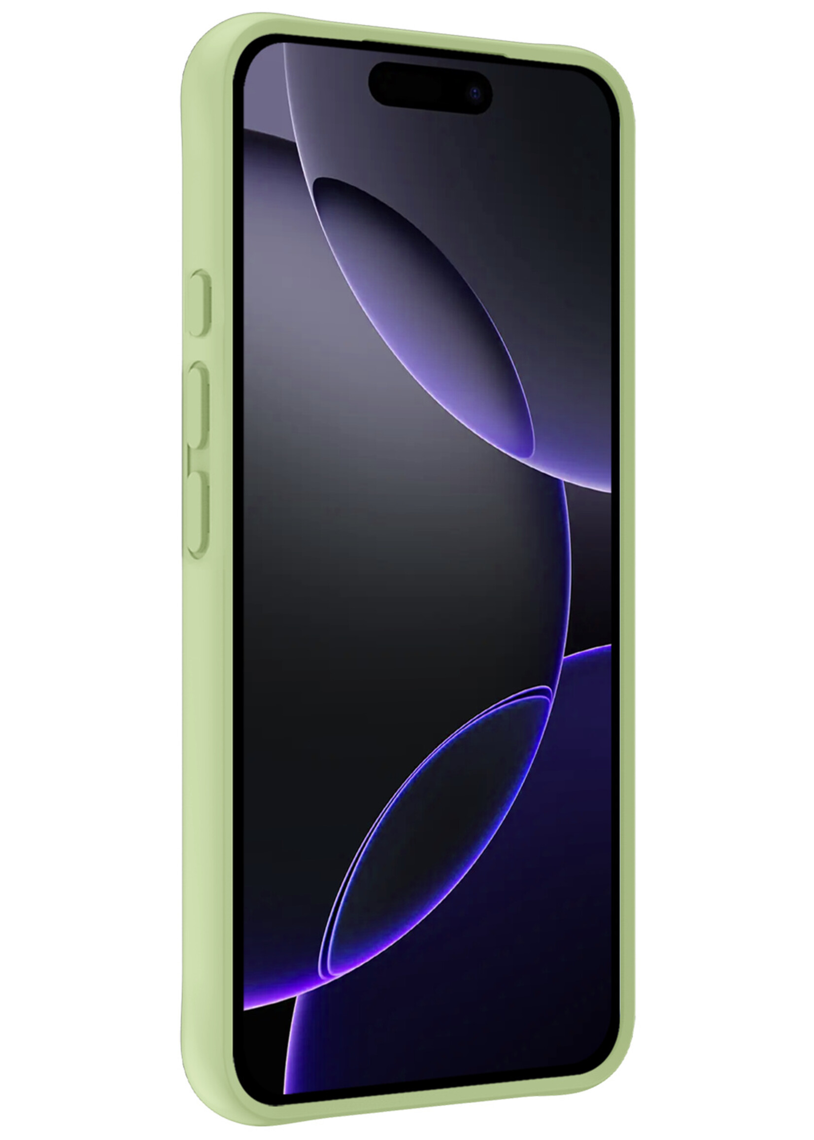 BTH Hoesje Geschikt voor iPhone 16 Pro Max Hoesje Siliconen Case Hoes Met 2x Screenprotector - Hoes Geschikt voor iPhone 16 Pro Max Hoes Cover Case - Groen