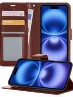 BTH BTH iPhone 16 Hoesje Bookcase - Bruin