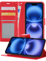 BTH BTH iPhone 16 Hoesje Bookcase - Rood
