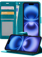BTH BTH iPhone 16 Plus Hoesje Bookcase - Turquoise