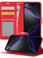 BTH BTH iPhone 16 Pro Hoesje Bookcase - Rood