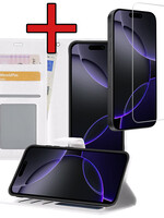 BTH BTH iPhone 16 Pro Hoesje Bookcase Met Screenprotector - Wit