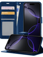 BTH BTH iPhone 16 Pro Max Hoesje Bookcase - Donkerblauw