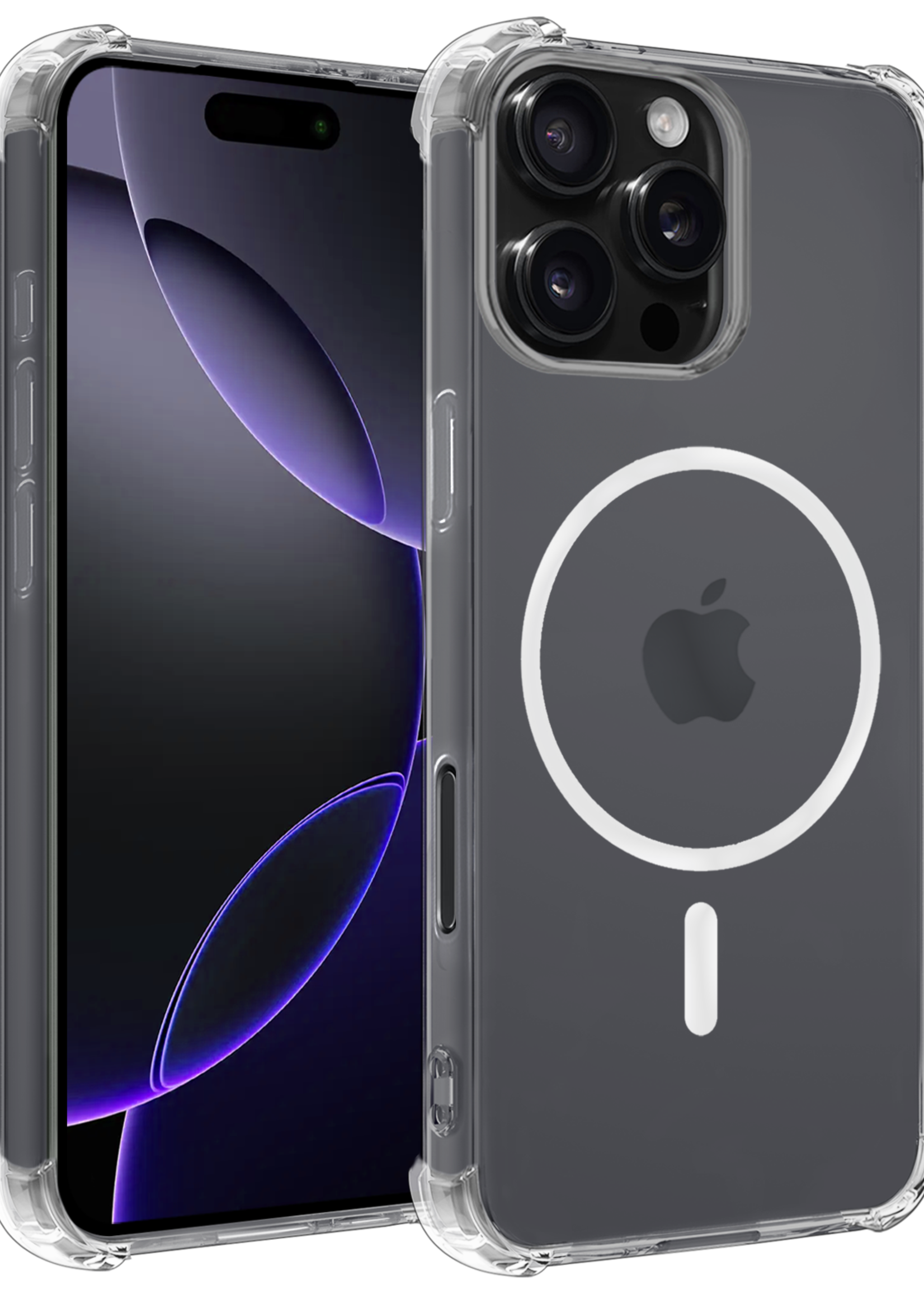 BTH Hoesje Geschikt voor iPhone 16 Pro Hoesje Geschikt voor Magsafe Hoesje Shock Proof Cover - Hoes Geschikt voor iPhone 16 Pro Magsafe Hoesje Compatible Case Shockproof - Transparant