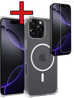 BTH BTH iPhone 16 Pro Max Magsafe Hoesje Transparant Met Screenprotector