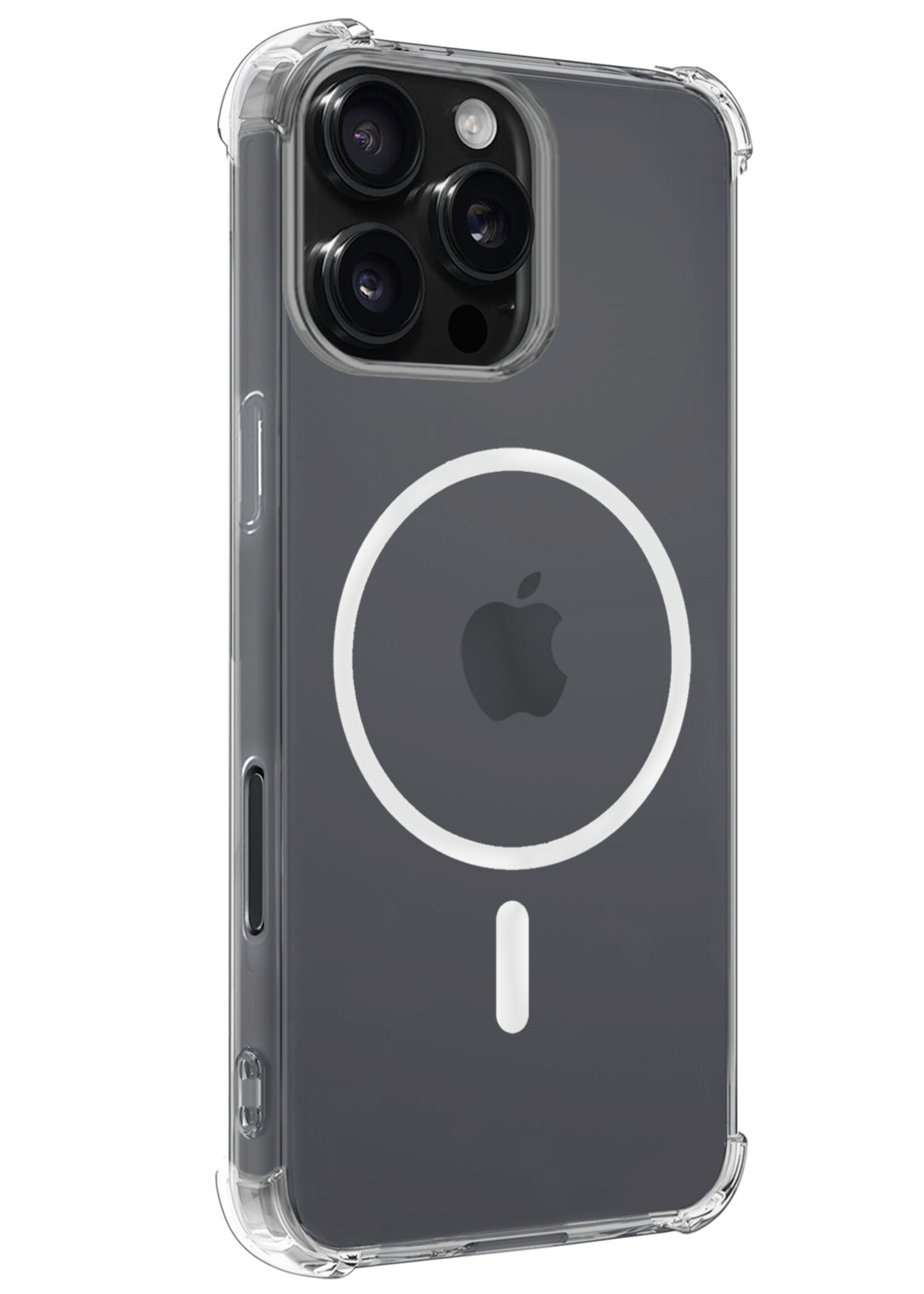 BTH Hoesje Geschikt voor iPhone 16 Pro Max Hoesje Geschikt voor Magsafe Hoesje Shock Proof Cover Met Screenprotector - Hoes Geschikt voor iPhone 16 Pro Max Magsafe Hoesje Compatible Case Shockproof - Transparant