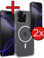BTH BTH iPhone 16 Pro Max Magsafe Hoesje Transparant Met 2x Screenprotector