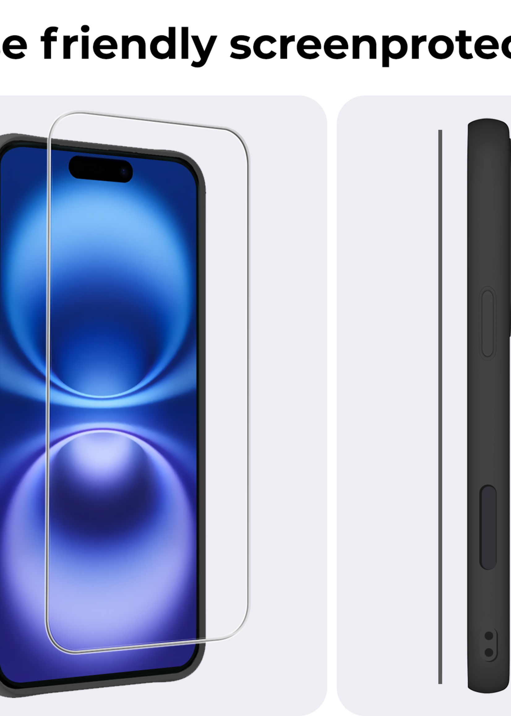 BTH Screenprotector Geschikt voor iPhone 16 Screenprotector Glas Gehard Met Dichte Notch - Screenprotector Geschikt voor iPhone 16 Screen Protector Glas Tempered Glass