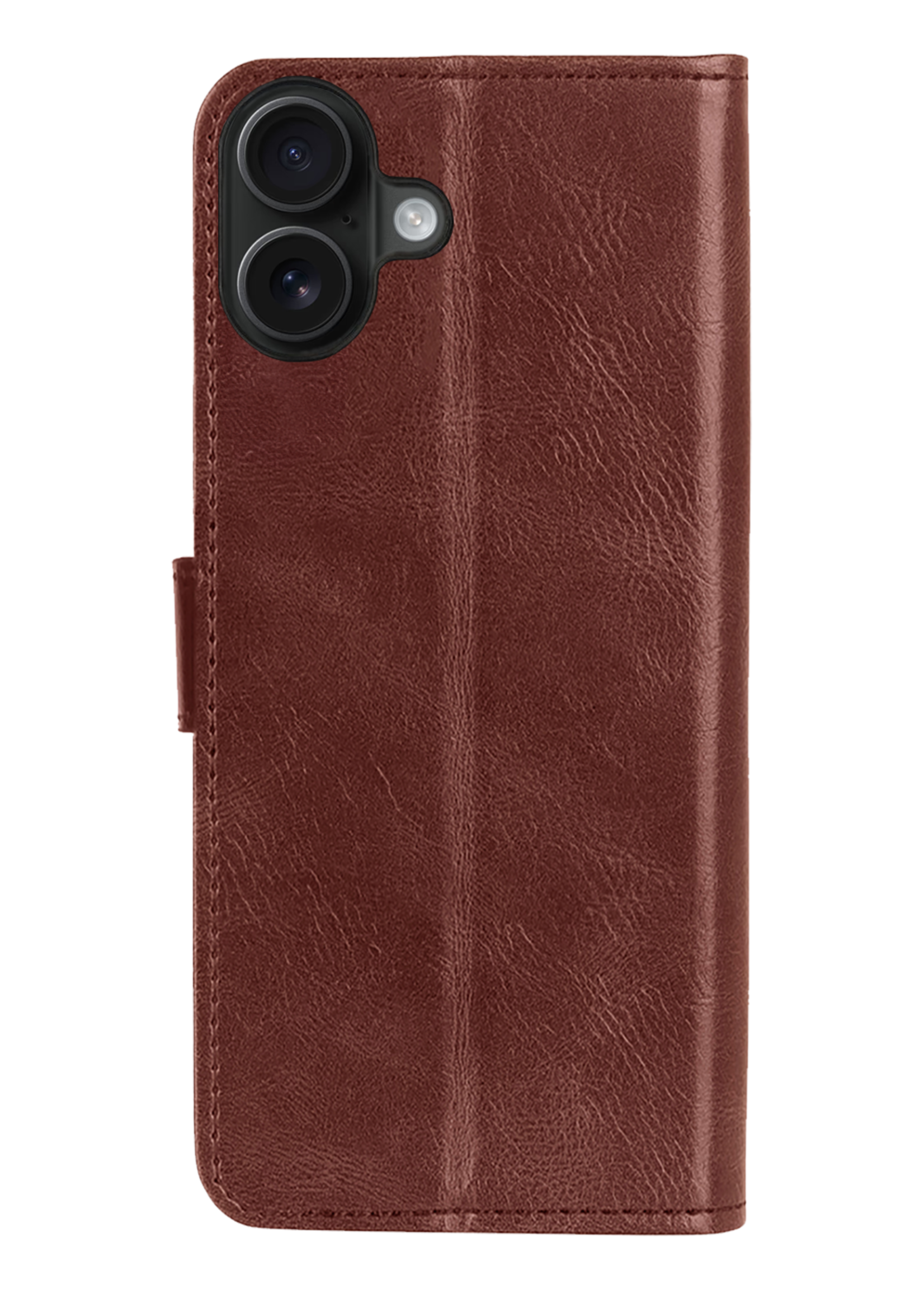 BTH Hoesje Geschikt voor iPhone 16 Hoesje Book Case Hoes Portemonnee Cover Walletcase Met Screenprotector - Hoes Geschikt voor iPhone 16 Hoes Bookcase Hoesje - Bruin