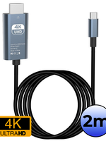 BTH BTH USB-C naar HDMI Male kabel 4K - 2 meter - Zwart
