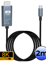 BTH BTH USB-C naar HDMI Male kabel 8K - 2 meter - Zwart