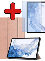 BTH BTH Samsung Galaxy Tab S10 Plus Hoesje Met Uitsparing S Pen Met Screenprotector - Rose Goud