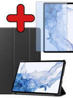 BTH BTH Samsung Galaxy Tab S10 Plus Hoesje Met Uitsparing S Pen Met Screenprotector - Zwart