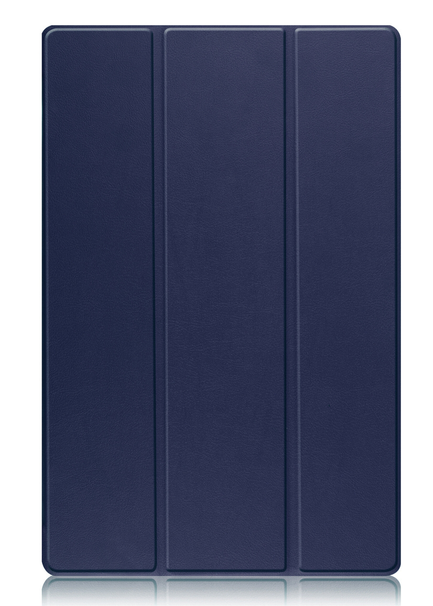 BTH Hoes Geschikt voor Samsung Galaxy Tab S10 Ultra Hoes Book Case Hoesje Trifold Cover Met Uitsparing Geschikt voor S Pen Met Screenprotector - Hoesje Geschikt voor Samsung Tab S10 Ultra Hoesje Bookcase - Donkerblauw