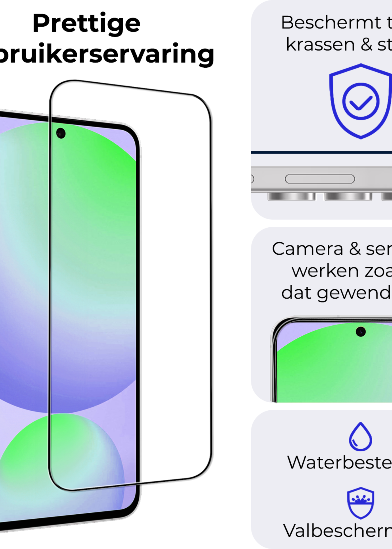 BTH BTH Samsung Galaxy S24 FE Screenprotector Glas  Full Cover - 2 PACK