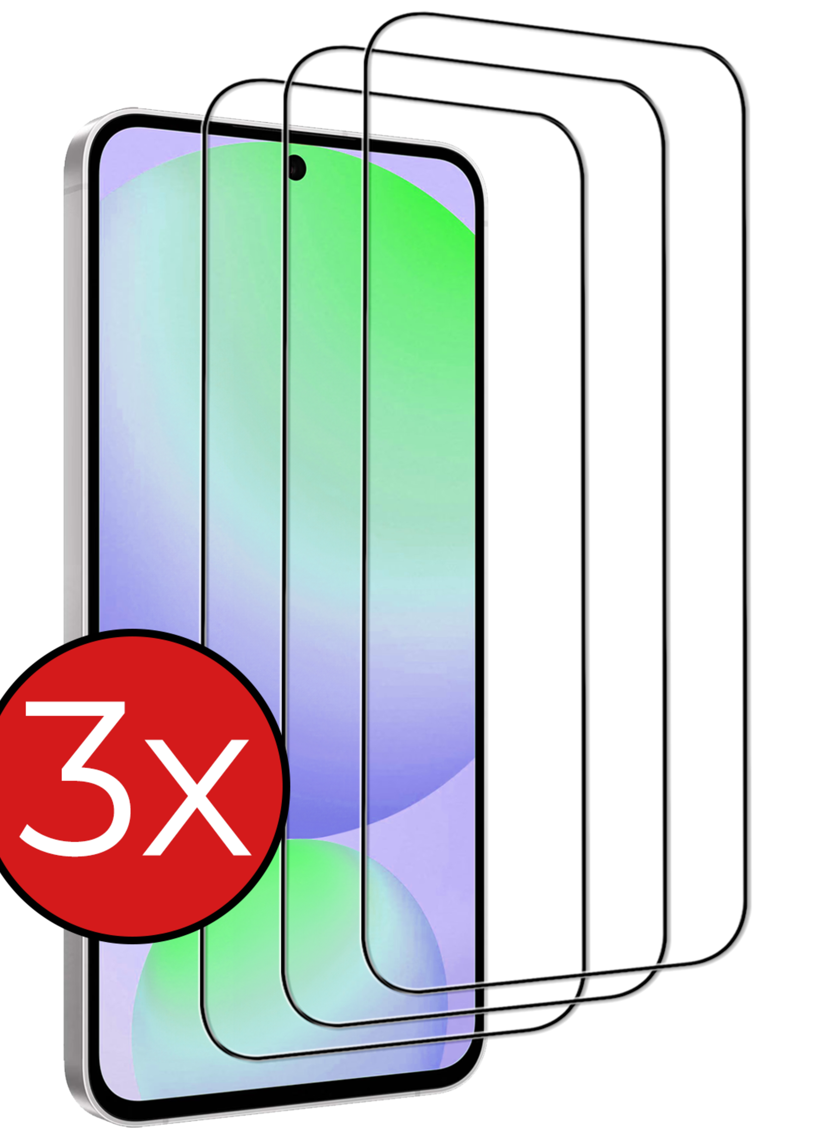 BTH BTH Samsung Galaxy S24 FE Screenprotector Glas  Full Cover - 3 PACK