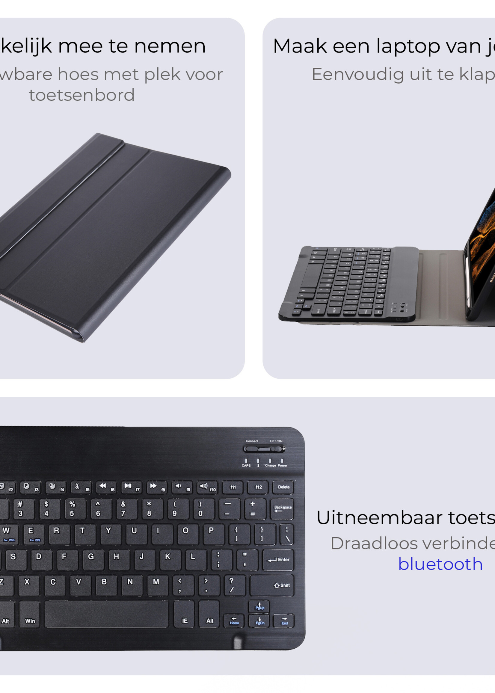 BTH BTH Samsung Galaxy Tab S10 Ultra Toetsenbordhoes - Zwart