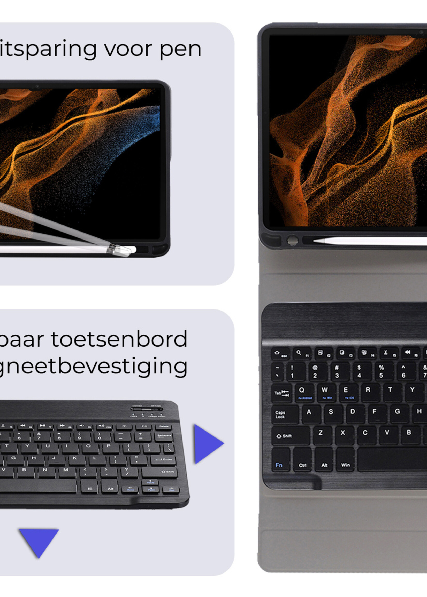 BTH BTH Samsung Galaxy Tab S10 Ultra Toetsenbordhoes - Zwart
