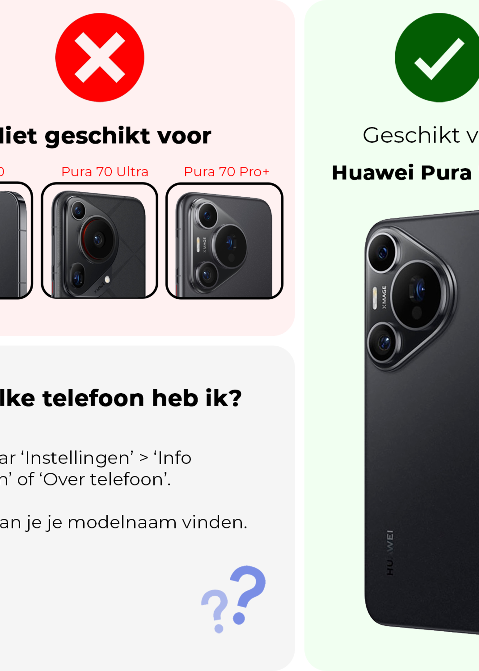 BTH BTH Huawei Pura 70 Pro Screenprotector Glas - 3 PACK