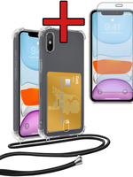 BTH BTH iPhone Xs Max Hoesje Pashouder met Koord Met Screenprotector