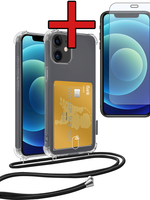 BTH BTH iPhone 11 Hoesje Pashouder met Koord Met Screenprotector