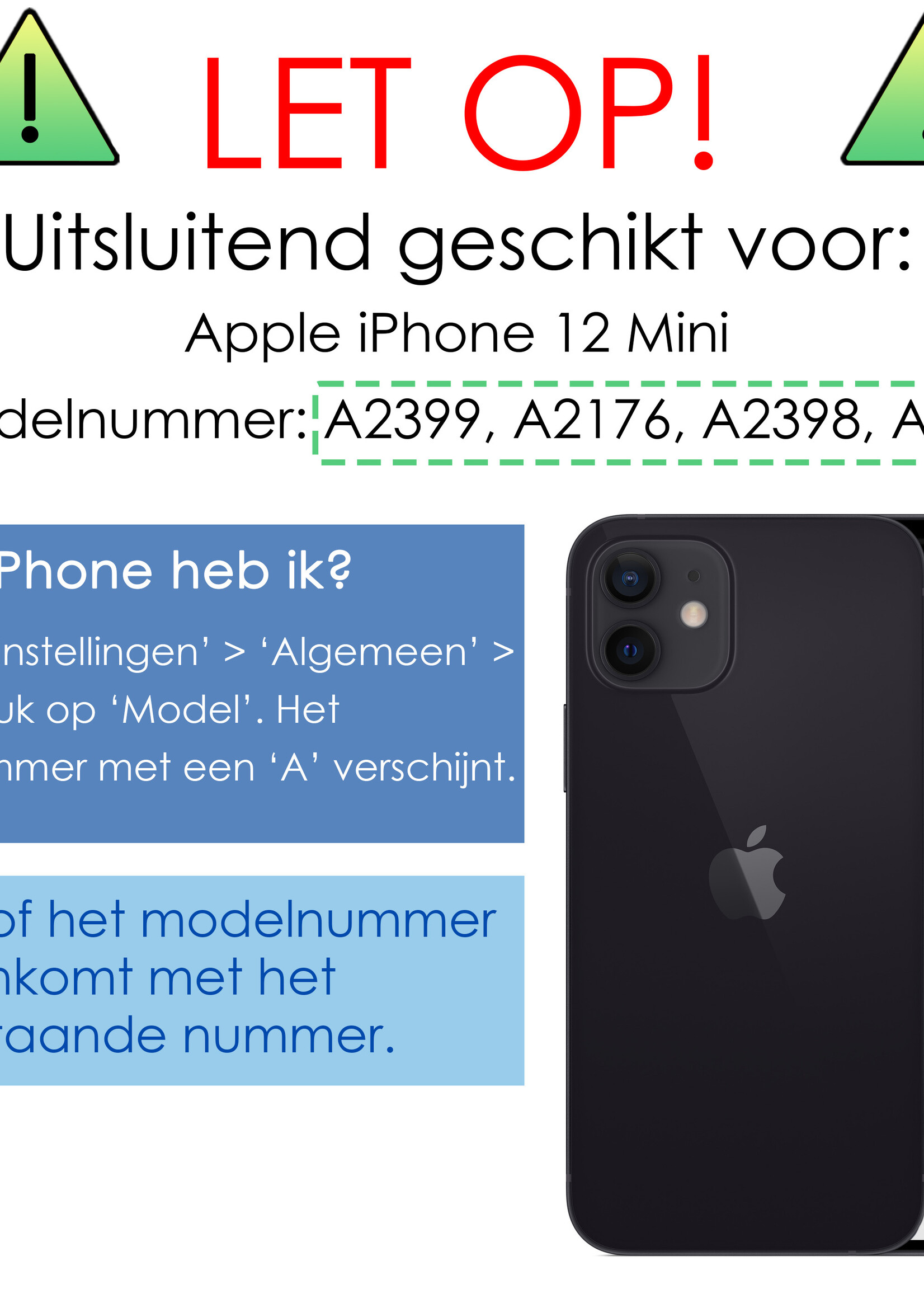 BTH Hoesje Geschikt voor iPhone 12 Mini Hoesje Met Telefoonkoord en Pasjeshouder Met 2x Screenprotector Siliconen - Hoes Geschikt voor iPhone 12 Mini Hoesje Met Kaarthouder Shock Proof Case - Transparant